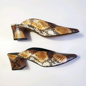 Chinese Laundry snakeskin mules size 8.5